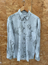 Vintage 90s Men's Gray Blue Abstract Print Long Sleeve Ugly Shirt L by Jean Chatel